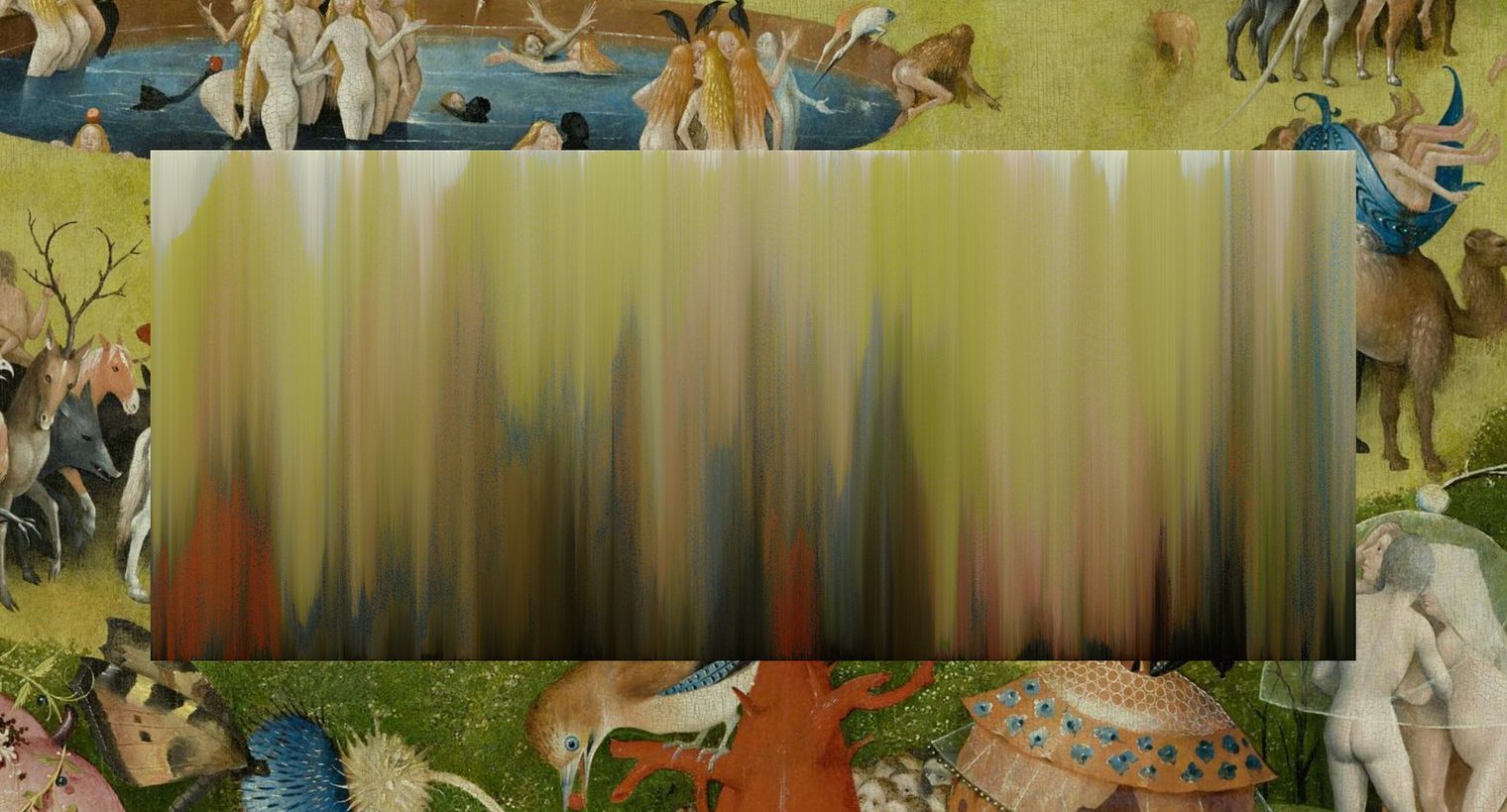 crop from the garden of earthly delights with a pixel sorted color gradient