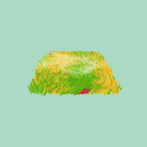 small grass field painting